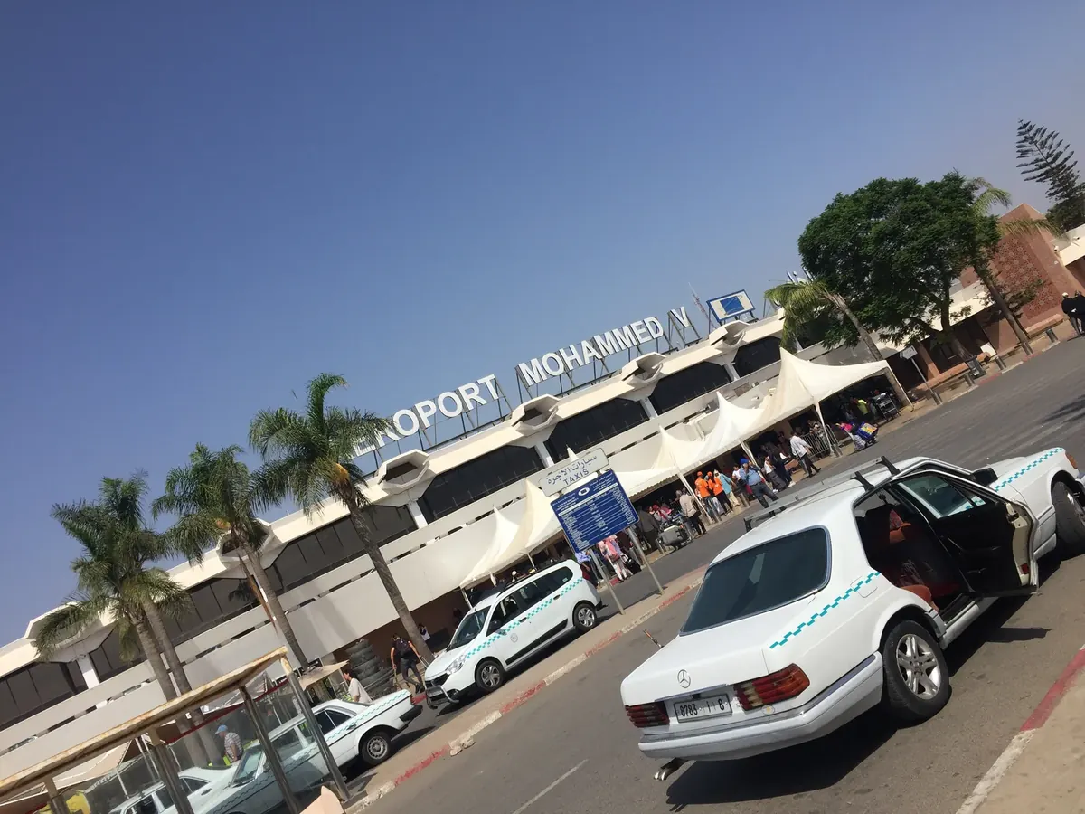 Exterior of Mohammed V International Airport in Casablanca, photographed in August 2017.