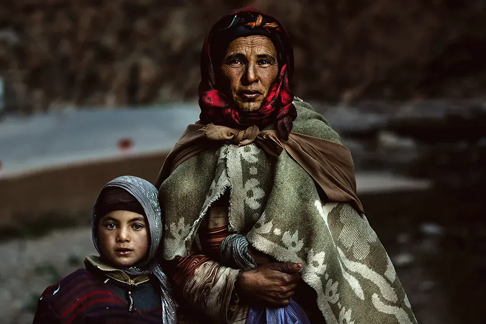 A mother and child from an Amazigh (Berber) family in Morocco’s Atlas Mountains, photographed in 2013.