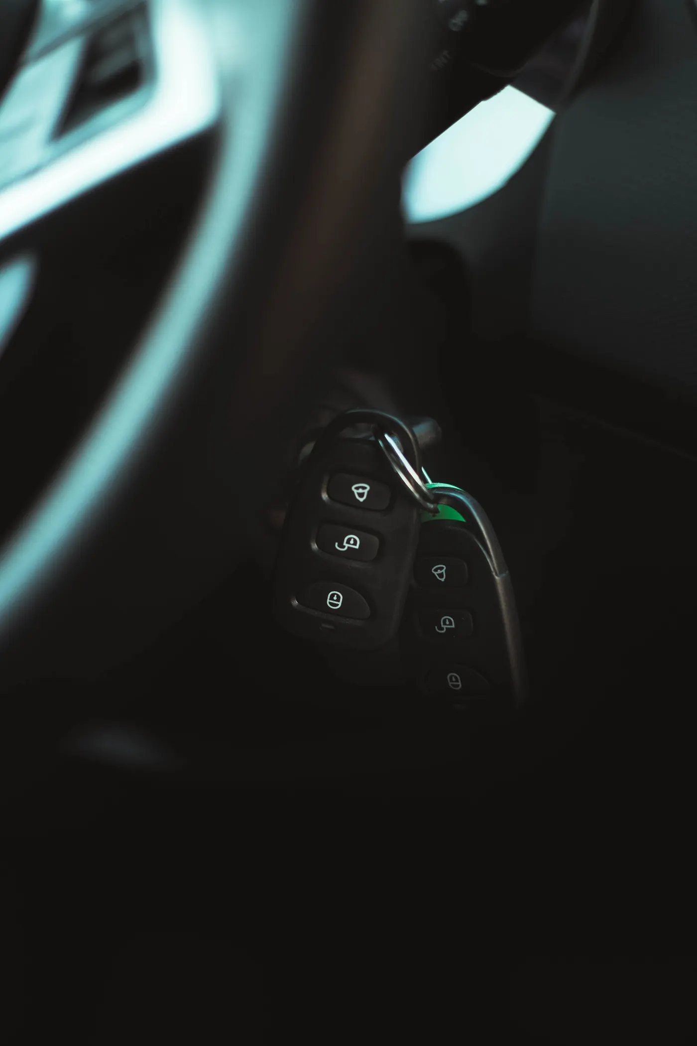 Car key in the ignition inside a vehicle; generic stock image, not a Morocco rental.