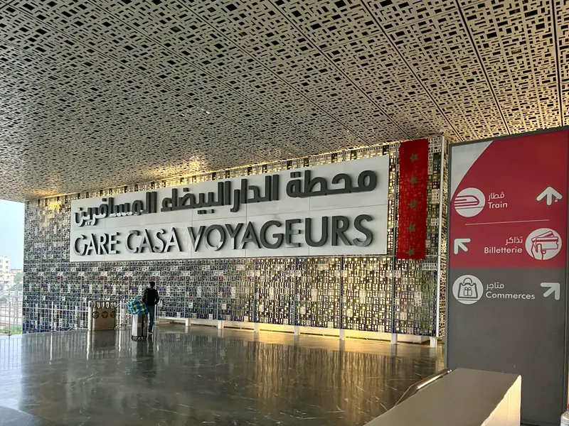 Interior concourse at Gare Casa Voyageurs in Casablanca, Morocco