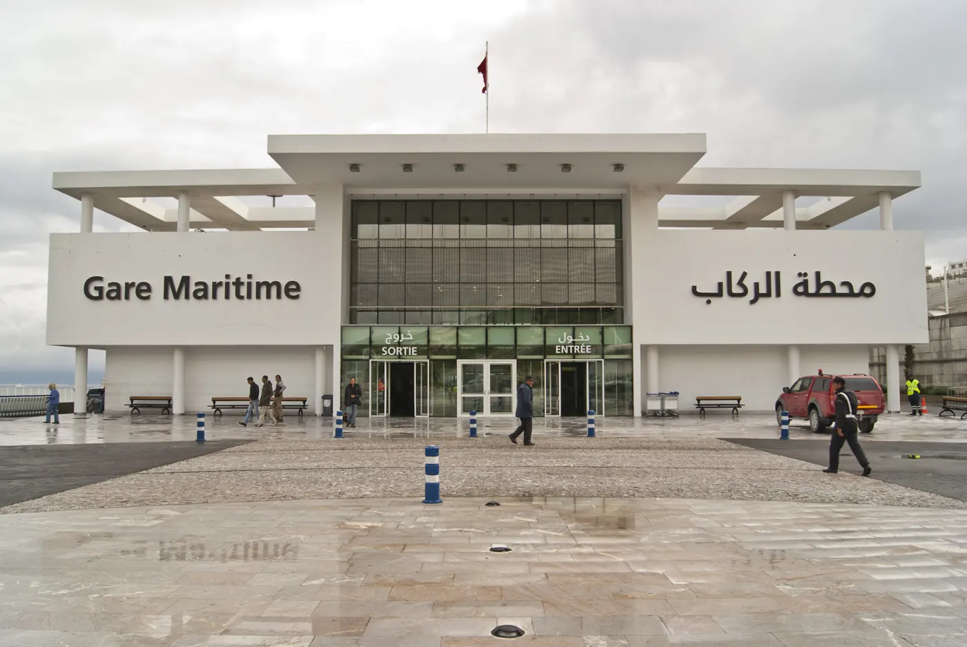 Exterior of the Tanger Med passenger terminal photographed in 2011
