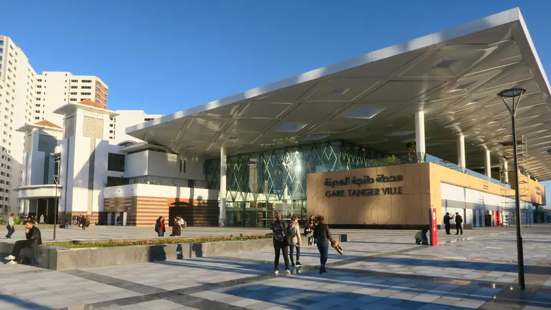Facade of Tanger Ville railway station following its high-speed upgrade